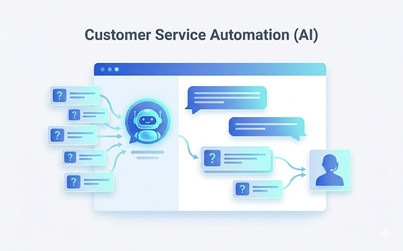 Customer service automation AI visual