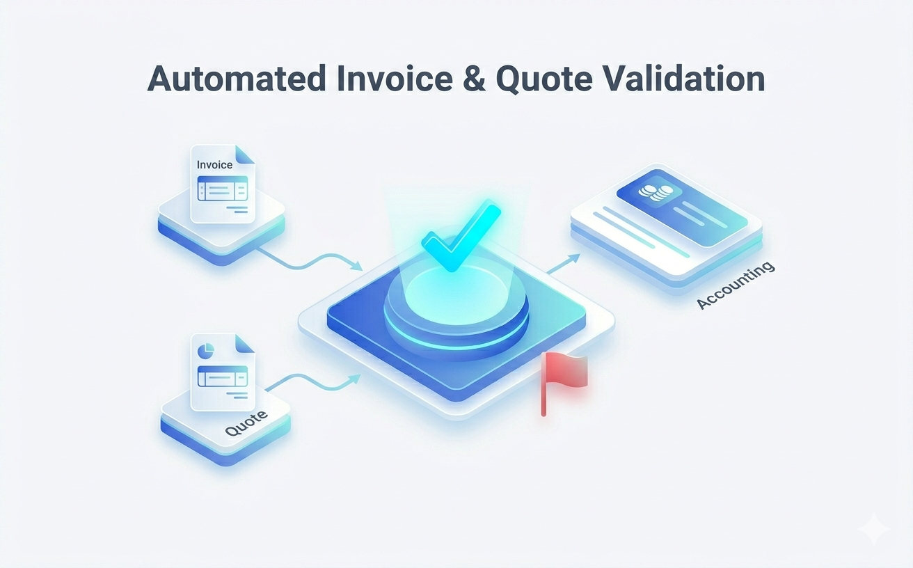 Automated invoice and quote validation visual